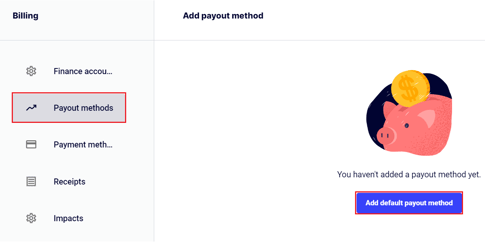 Payout Methods - Add default payout method