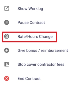 Rate hours change